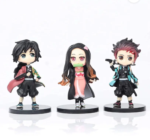 Anime Demon Slayer 6pcs Set Action Figure Height- 7cm Authentic Design, Highly Detailed-Exact Replica of Image