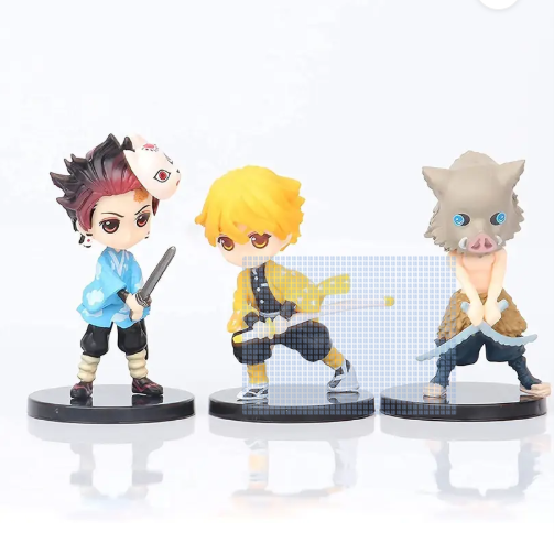 Anime Demon Slayer 6pcs Set Action Figure Height- 7cm Authentic Design, Highly Detailed-Exact Replica of Image