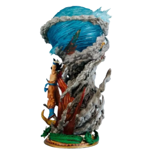 Dragoned Ball Spirit Bomb Goku Battle Damaged GK Statue - Light Up Effect Boxed Anime Figure Model Decor