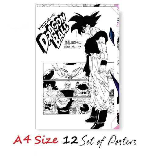Dragon Ball Anime Manga Panel Collection (12 pcs) | A4 Wall Posters | Premium Prints