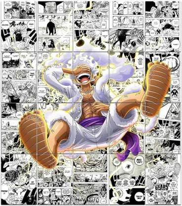 Luffy Gear 5 Manga Panel Poster Pack (12 pcs) | Multicolor Anime Wall Art | A4 Size by ThePosterMart