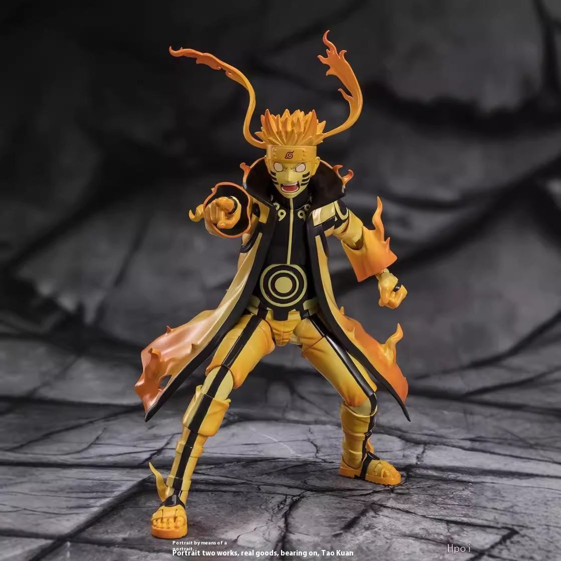 Naruto Uzumaki Sage Mode Figure – 16CM Movable PVC Collectible with 4 Faces, 10+ Hand Signs & 2 Rasengan