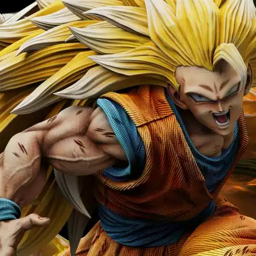 DBZ Son Goku Dragon Fist Figure – Super Saiyan 3 Anime Statue Model