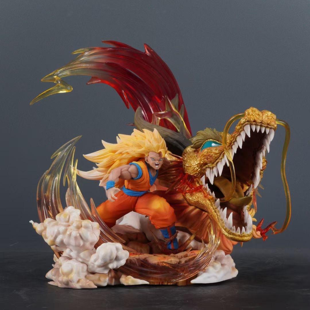 DBZ Son Goku Dragon Fist Figure – Super Saiyan 3 Anime Statue Model