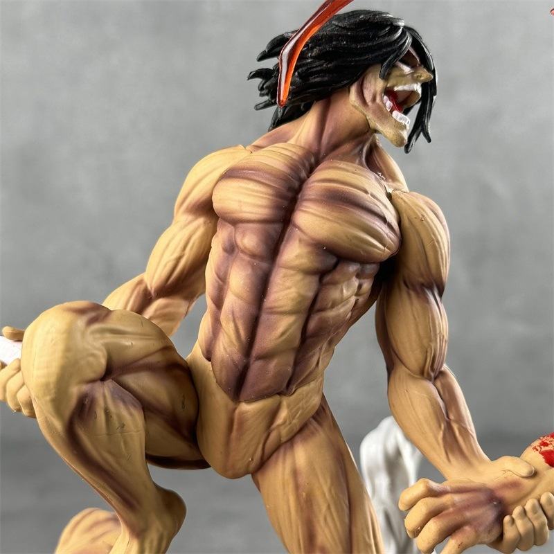 Premium Attack on Titan Statue – Eren Yeager 29CM Attack Titan vs Jaw Titan PVC