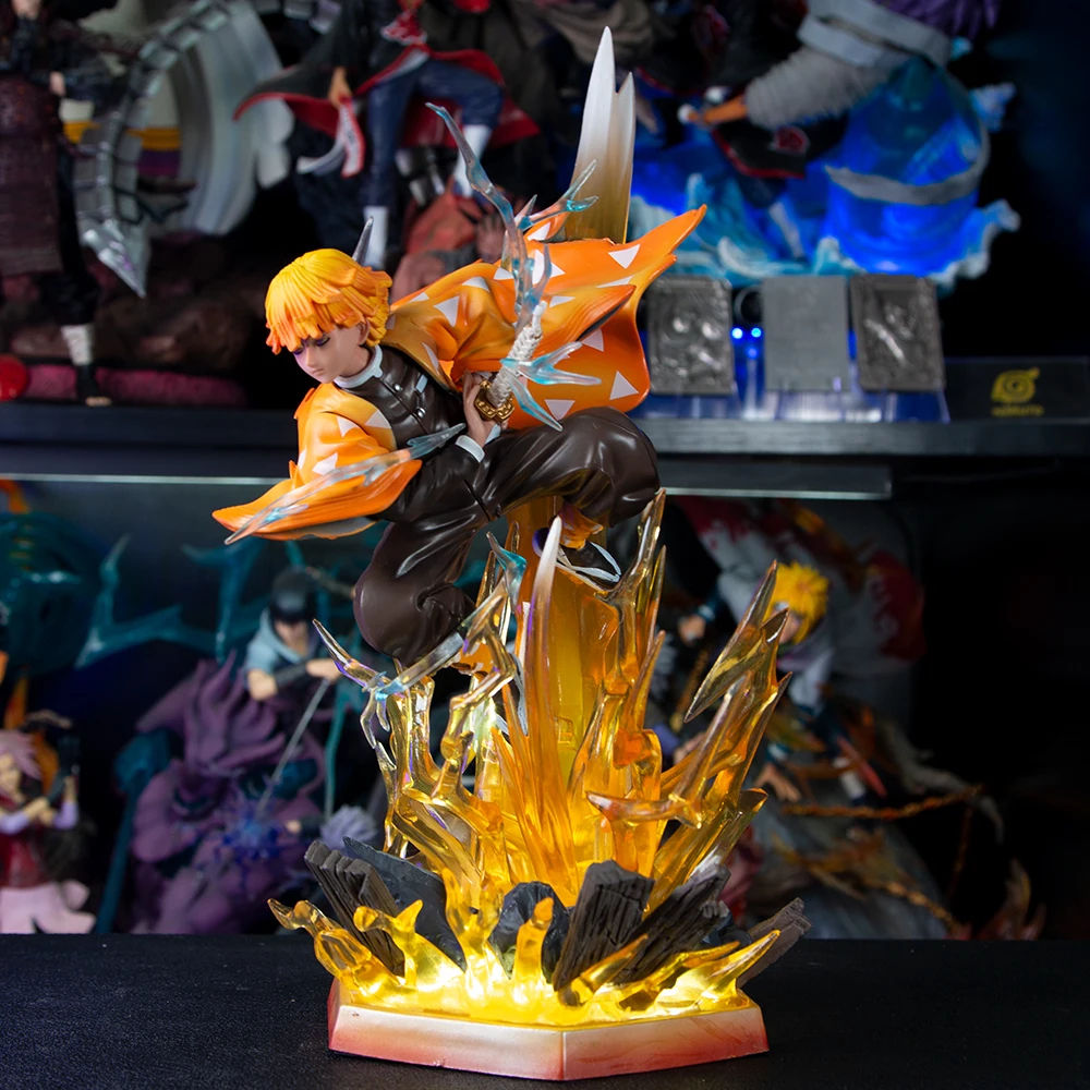 Zenitsu Agatsuma Demon Slayer Statue – 35CM PVC Collectible Anime Model with Red Eye Glow