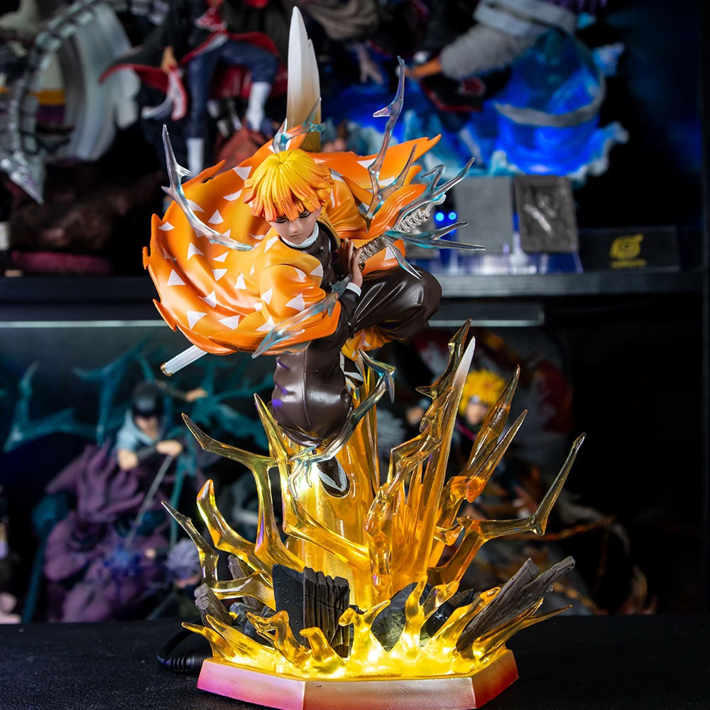 Zenitsu Agatsuma Demon Slayer Statue – 35CM PVC Collectible Anime Model with Red Eye Glow