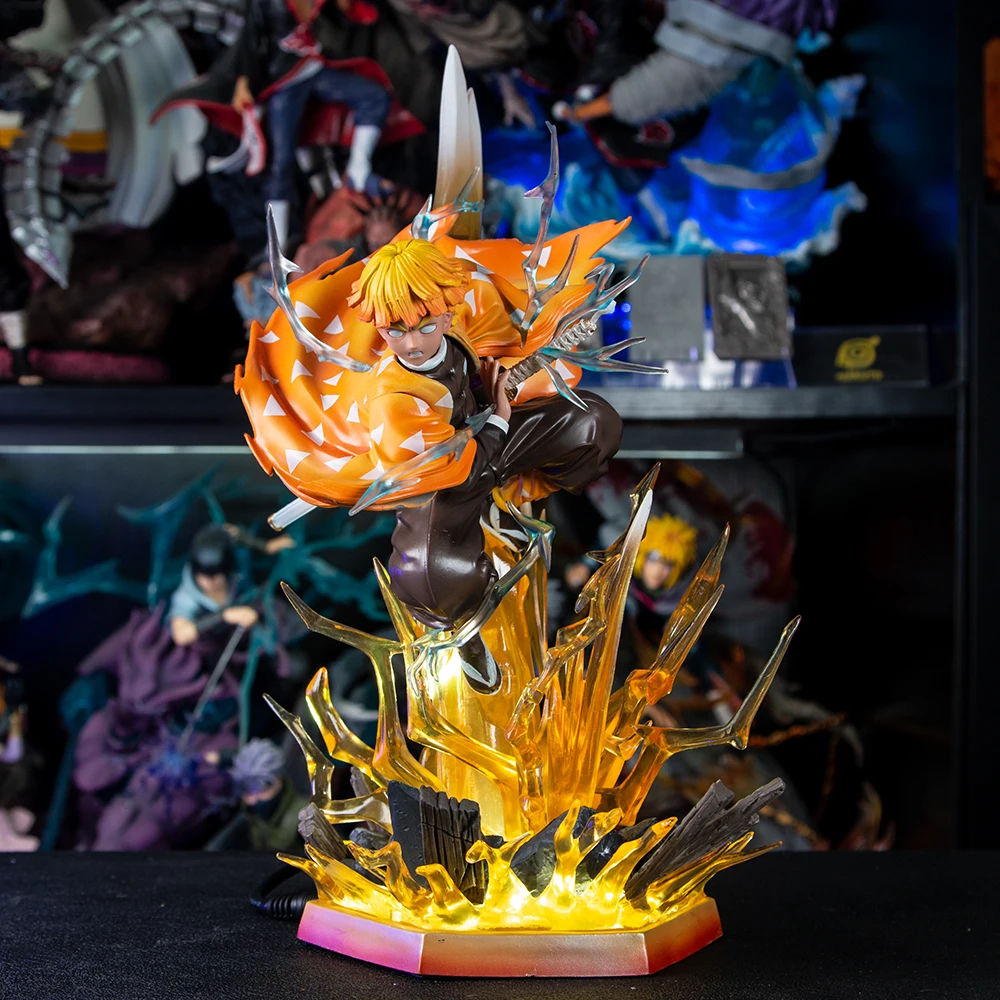 Zenitsu Agatsuma Demon Slayer Statue – 35CM PVC Collectible Anime Model with Red Eye Glow