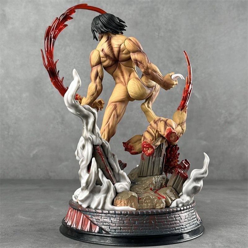 Premium Attack on Titan Statue – Eren Yeager 29CM Attack Titan vs Jaw Titan PVC