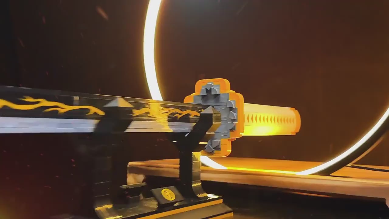 Zenitsu Nichirin Sword – 100cm Demon Slayer Katana | 956 pcs DIY Building Block Anime Collectible