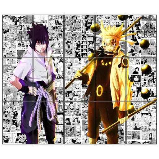 Naruto Sasuke Uchiha Anime Poster Set of 15 | A4 Manga Wall Art for Bedroom