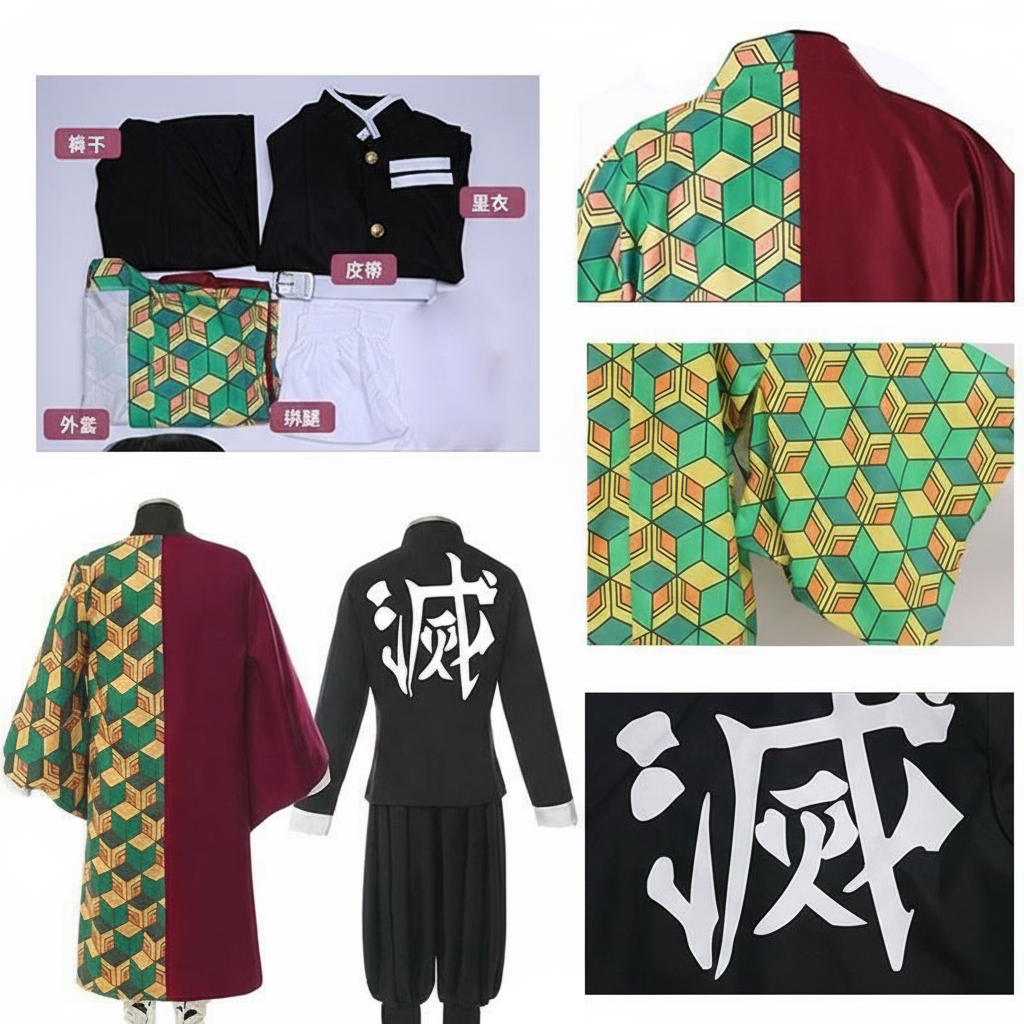 Tomioka Giyuu Cosplay Costume | Demon Slayer Water Hashira Uniform & Haori | Kimetsu No Yaiba Out